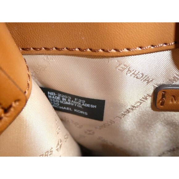 Michael Kors Mercer Luggage Extra Small Pebbled Leather Crossbody - Picture 11 of 12